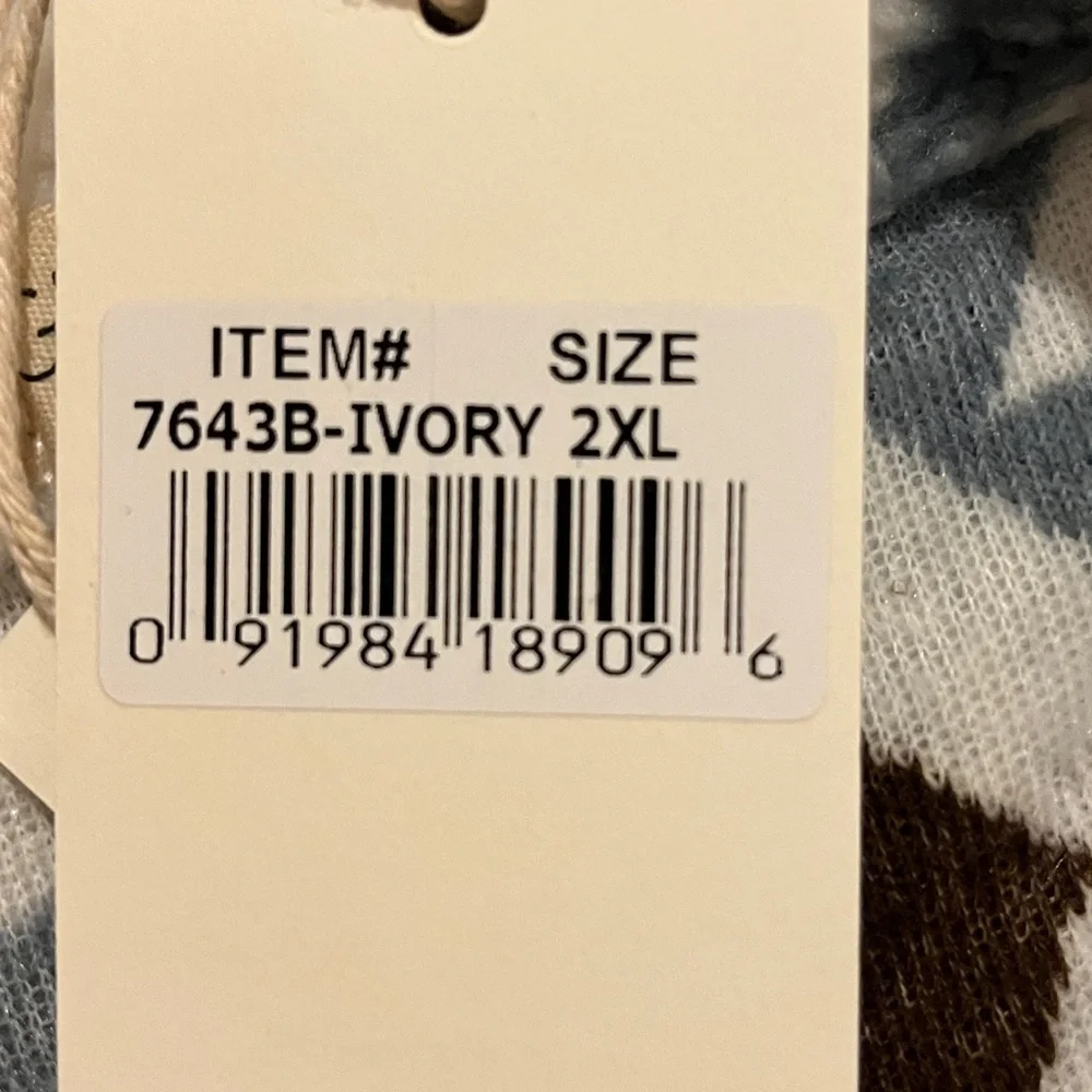 Grace & Emma "She Could Be The One" ivory aztec pattern sherpa jacket. 2XL. NWT - Picture 14 of 14